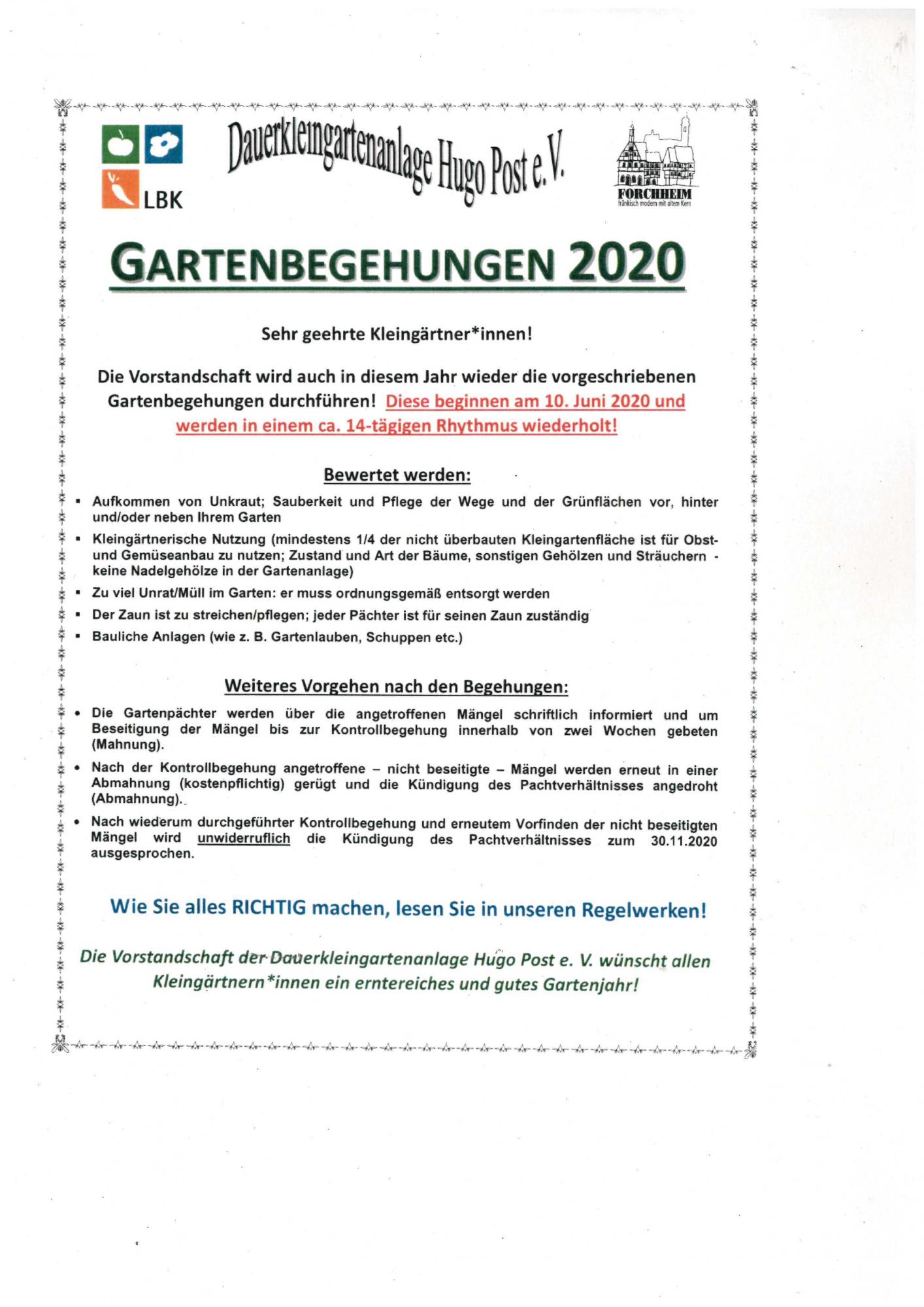 Dauerkleingartenanlage Hugo Post 91301 Forchheim Aktuelles